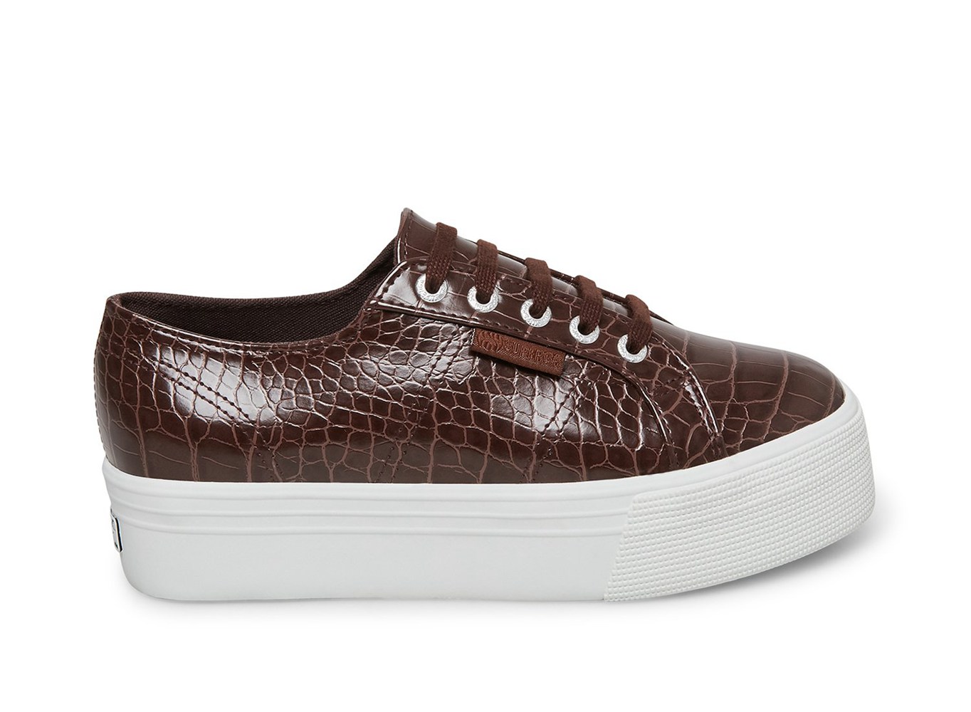 Superga Platform Womens - 2790 Faux Crocodile - Brown - ZRHTI2174